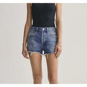 Agolde shorts 31 blue parker high rise cut off festival beach distressed denim